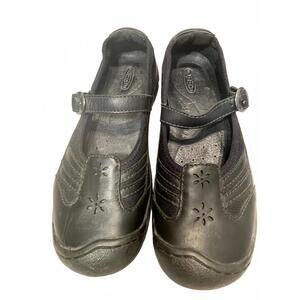 Keen Mary Jane Flats Shoes Women's 7 Black Buckle Grip Low Heel Casual EUC